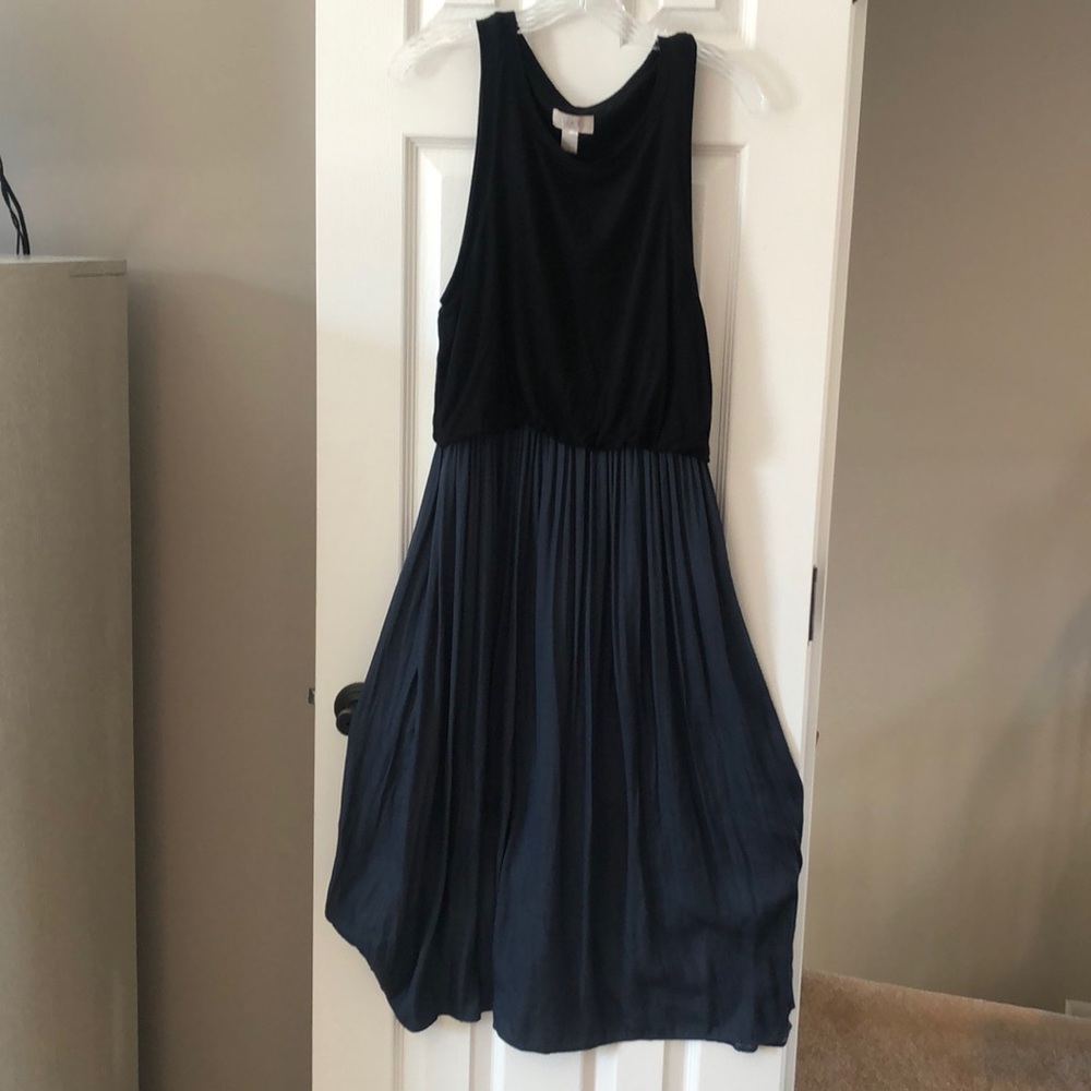 Loft outlet size large midi dress black/green